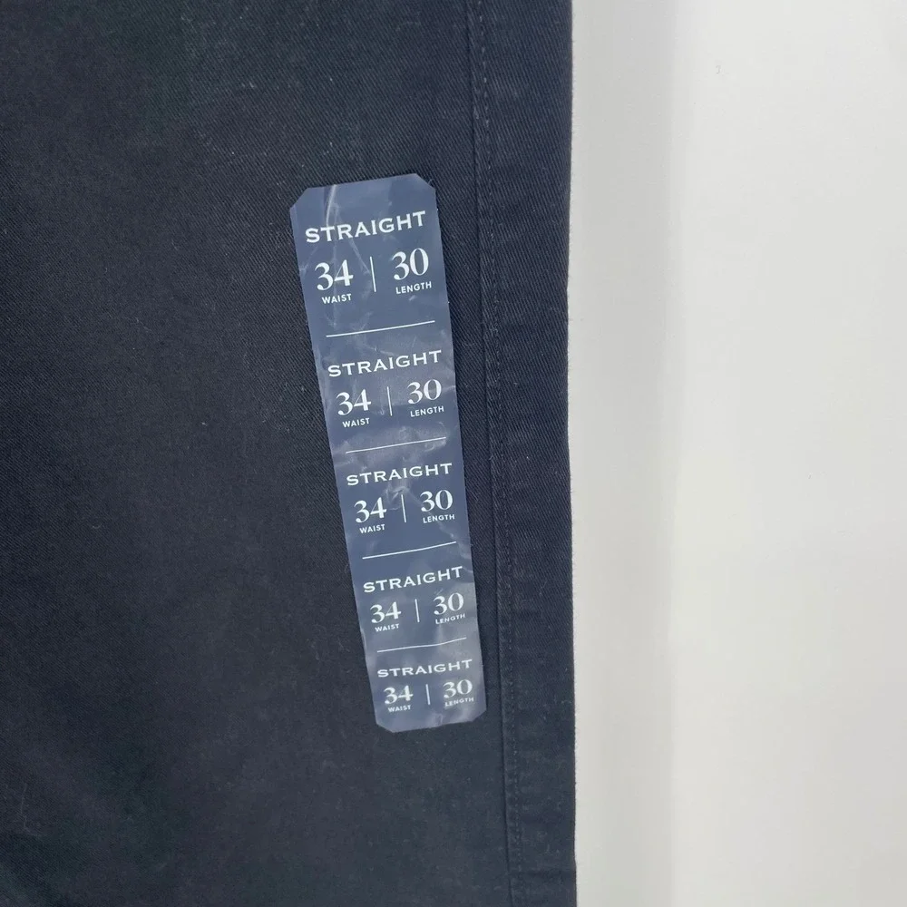 J. Crew Flex Mens Straight Fit Chino Pants Size 34x30 Navy Blue NWT
